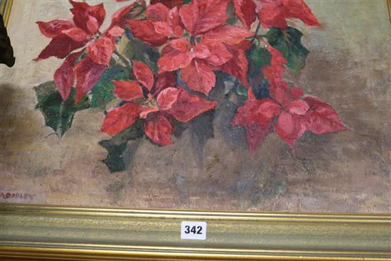 M. L. Bromley Poinsettias 50 x 60cm.